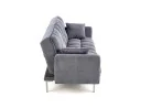 Elegantiško dizaino pilkos spalvos sofa su aukštomis siauromis kojelėmis. Sofa turi relaksacinę funkciją - nugaros atlošas atsilenkia atgal, taip sukuriant erdvę poilsiui, o pilnai nulenkus žemyn - plačią miegamą erdvę.