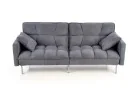 Elegantiško dizaino pilkos spalvos sofa su aukštomis siauromis kojelėmis. Sofa turi relaksacinę funkciją - nugaros atlošas atsilenkia atgal, taip sukuriant erdvę poilsiui, o pilnai nulenkus žemyn - plačią miegamą erdvę.