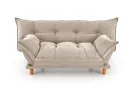 Smėlio spalvos minkšta lyg debesėlis sofa-lova Pillow su minkštu gobeleno paviršiumi, turinti pakeliamu šonu funkciją ir medines kojeles. Universalus baldas, kuris puikiai tinka naudoti tiek sėdėjimui, tiek miegui, pasižymi šiuolaikišku dizainu ir patogumu.