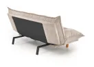 Smėlio spalvos minkšta lyg debesėlis sofa-lova Pillow su minkštu gobeleno paviršiumi, turinti pakeliamu šonu funkciją ir medines kojeles. Universalus baldas, kuris puikiai tinka naudoti tiek sėdėjimui, tiek miegui, pasižymi šiuolaikišku dizainu ir patogumu.