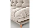 Smėlio spalvos minkšta lyg debesėlis sofa-lova Pillow su minkštu gobeleno paviršiumi, turinti pakeliamu šonu funkciją ir medines kojeles. Universalus baldas, kuris puikiai tinka naudoti tiek sėdėjimui, tiek miegui, pasižymi šiuolaikišku dizainu ir patogumu.