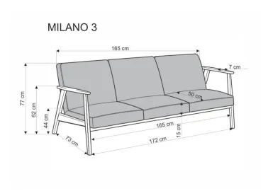 Trijų vietų sofa su tvirtu mediniu rėmu ir kreminės spalvos pagalvėlėmis.Tai minimalistinio ir klasikinio stiliaus baldas, idealiai tinkantis elegantiškam ir jaukiam interjerui, siūlantis patogumą bei stabilumą.