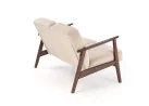 Dviejų vietų sofa su tvirtu mediniu rėmu ir kreminės spalvos pagalvėlėmis.

Tai minimalistinio ir klasikinio stiliaus baldas, idealiai tinkantis elegantiškam ir jaukiam interjerui, siūlantis patogumą bei stabilumą.