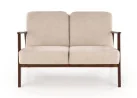 Dviejų vietų sofa su tvirtu mediniu rėmu ir kreminės spalvos pagalvėlėmis.

Tai minimalistinio ir klasikinio stiliaus baldas, idealiai tinkantis elegantiškam ir jaukiam interjerui, siūlantis patogumą bei stabilumą.
