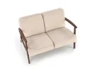 Dviejų vietų sofa su tvirtu mediniu rėmu ir kreminės spalvos pagalvėlėmis.

Tai minimalistinio ir klasikinio stiliaus baldas, idealiai tinkantis elegantiškam ir jaukiam interjerui, siūlantis patogumą bei stabilumą.