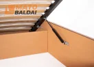Rudos spalvos veliūrinė dvigulė elegantiško dizaino lova KAI-SIT su patalynės dėže, kietu dugnu ir natūralios medienos grotelėmis. Lova skirta 160x200 cm čiužiniui.