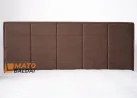 Rudos spalvos veliūrinė dvigulė elegantiško dizaino lova KAI-SIT su patalynės dėže, kietu dugnu ir natūralios medienos grotelėmis. Lova skirta 160x200 cm čiužiniui.