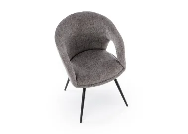 Moderni ir elegantiška pilkos spalvos  K550 kėdė su juodomis kojelėmis ir 180° pasukimo galimybe – stilingas ir patogus pasirinkimas jūsų interjerui.