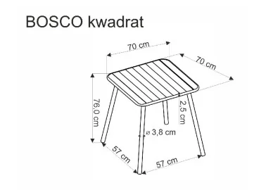 Kvadratinis juodas stalas BOSCO – universalus ir elegantiškas sprendimas, puikiai tinkantis įvairioms erdvėms.