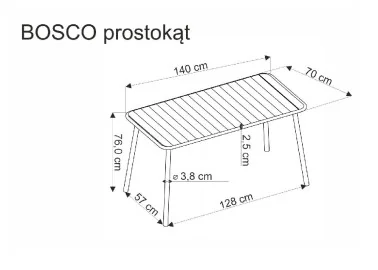 Stalas Bosco baltas