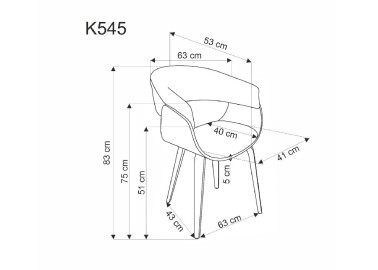 Kokybiška ir modernaus dizaino K545 kėdė su smėlio spalvos sėdyne ir riešuto spalvos medinėmis kojomis, puikiai deranti prie įvairių interjerų.