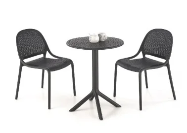 Minimalistinio stiliaus plastikinė juoda kėdė K532, puikiai papildys jūsų interjerą.