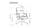 Kėdė ADRIANO turi ergonomišką dizainą, pasukamą mechanizmą ir guminius ratukus, kurie užtikrina patogų ir lengvą naudojimą. Ji puikiai tinkama naudoti tiek darbui, tiek poilsiui.
