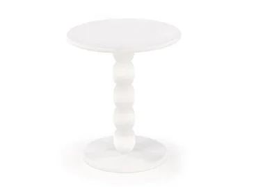 Tai modernus ir stilingas baltas apvalus staliukas, kurio išskirtinumas slypi elegantiškame centrinės kolonos dizaino dizaine.