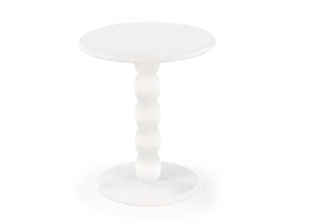 Tai modernus ir stilingas baltas apvalus staliukas, kurio išskirtinumas slypi elegantiškame centrinės kolonos dizaino dizaine.