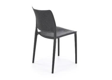 Elegantiško dizaino juoda metalinė kėdė K514 su juodomis kojelėmis.