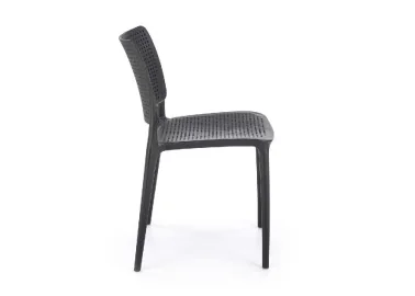 Elegantiško dizaino juoda metalinė kėdė K514 su juodomis kojelėmis.