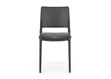 Elegantiško dizaino juoda metalinė kėdė K514 su juodomis kojelėmis.