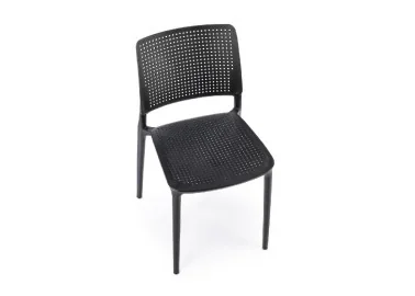 Elegantiško dizaino juoda metalinė kėdė K514 su juodomis kojelėmis.