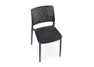 Elegantiško dizaino juoda metalinė kėdė K514 su juodomis kojelėmis.