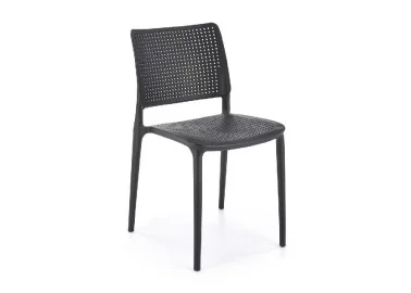 Elegantiško dizaino juoda metalinė kėdė K514 su juodomis kojelėmis.