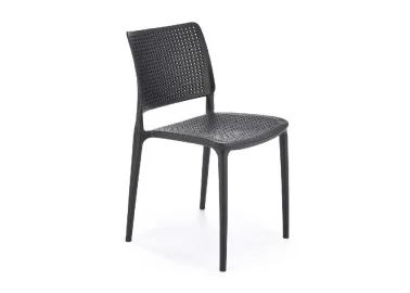 Elegantiško dizaino juoda metalinė kėdė K514 su juodomis kojelėmis.