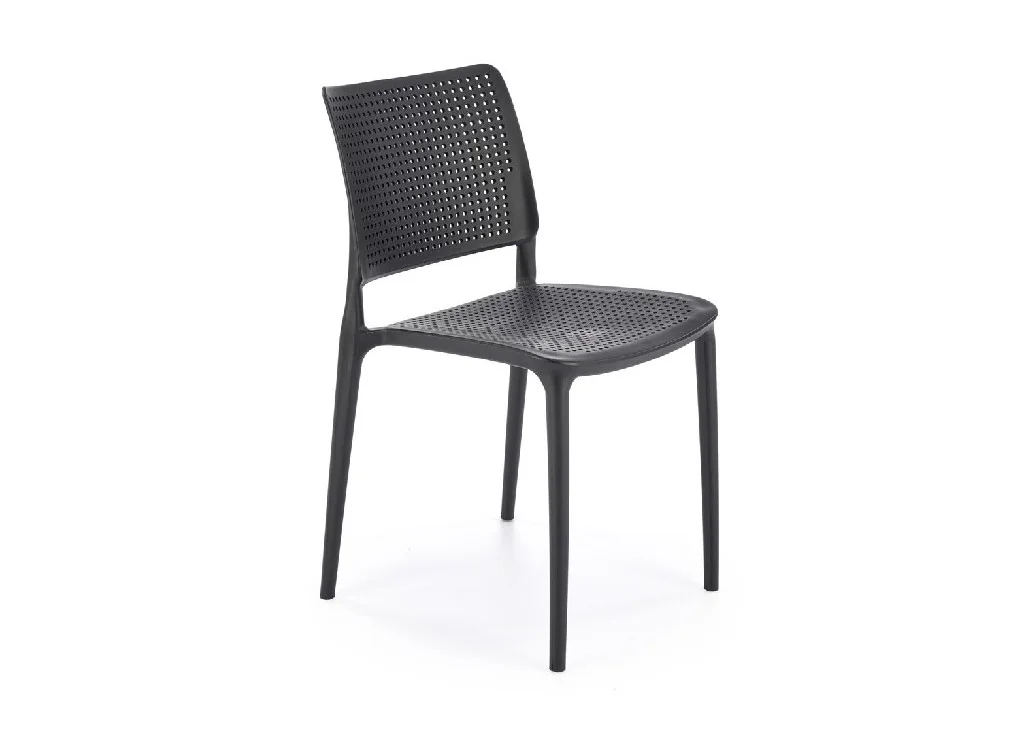Elegantiško dizaino juoda metalinė kėdė K514 su juodomis kojelėmis.