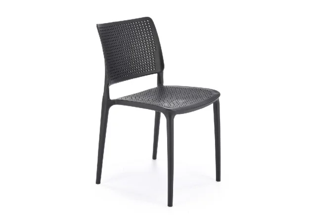 Elegantiško dizaino juoda metalinė kėdė K514 su juodomis kojelėmis.