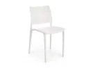 Elegantiško dizaino balta metalinė kėdė K514 su baltomis kojelėmis.
