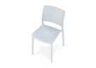 Elegantiško dizaino šviesiai mėlyna metalinė kėdė K514 su metalinėmis kojelėmis.