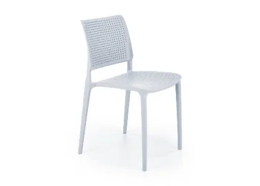 Elegantiško dizaino šviesiai mėlyna metalinė kėdė K514 su metalinėmis kojelėmis.