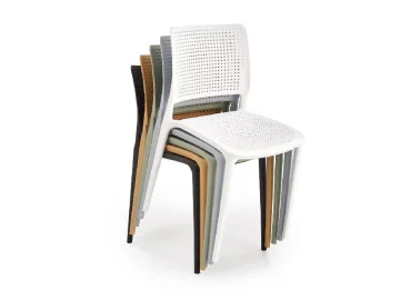 Elegantiško dizaino oranžinė metalinė kėdė K514 su metalinėmis kojelėmis.