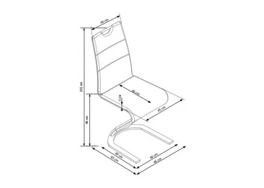 Moderni kėdė K188 su chromuotu metalo rėmu ir baltais eko odos apmušalais. Puikiai dera šiuolaikiniame interjere, tinkama tiek valgomajam, tiek biurui. Ergonomiška, lengvai perkeliamas dizainas ir ilgaamžė konstrukcija.