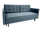 Mėlynos spalvos lietuvių gamybos sofa lova, pagaminta iš aukščiausios kokybės veliūrinio audinio. Sofa su miegojimo funkcija ir patalynės dėže