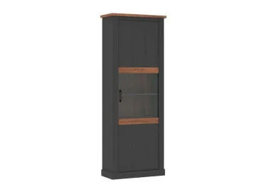 Rustic stilliaus vitrina antracito pilkos ir Amareto spalvos Hadsono ąžuolo spalvos.