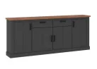 Rustic stilliaus komoda antracito pilkos ir Amareto spalvos Hadsono ąžuolo spalvos.