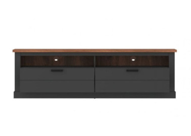 Rustic stilliaus TV staliukas antracito pilkos ir Amareto spalvos Hadsono ąžuolo spalvos.