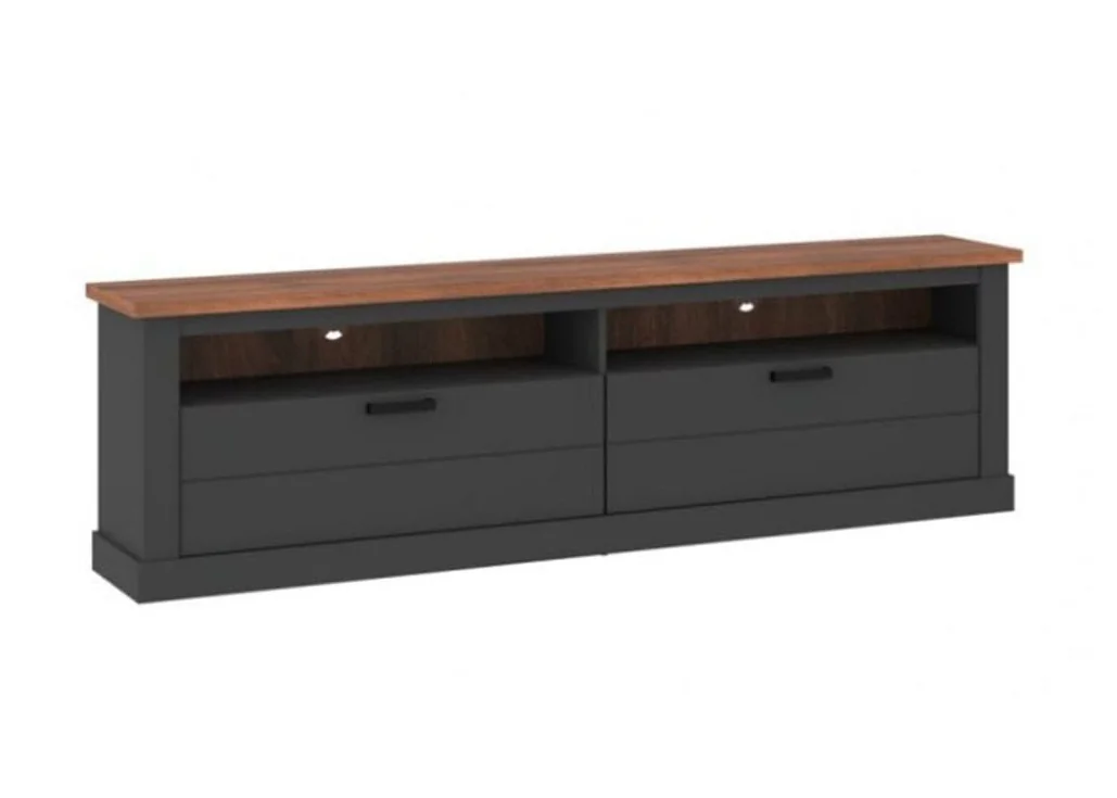 Rustic stilliaus TV staliukas antracito pilkos ir Amareto spalvos Hadsono ąžuolo spalvos.