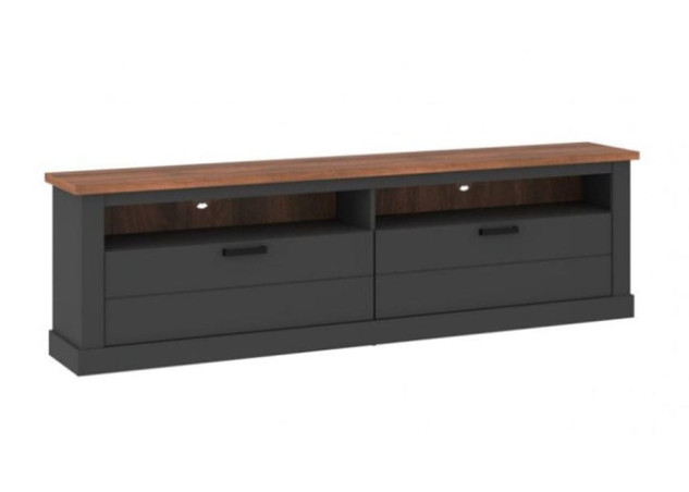 Rustic stilliaus TV staliukas antracito pilkos ir Amareto spalvos Hadsono ąžuolo spalvos.