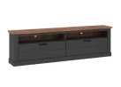 Rustic stilliaus TV staliukas antracito pilkos ir Amareto spalvos Hadsono ąžuolo spalvos.