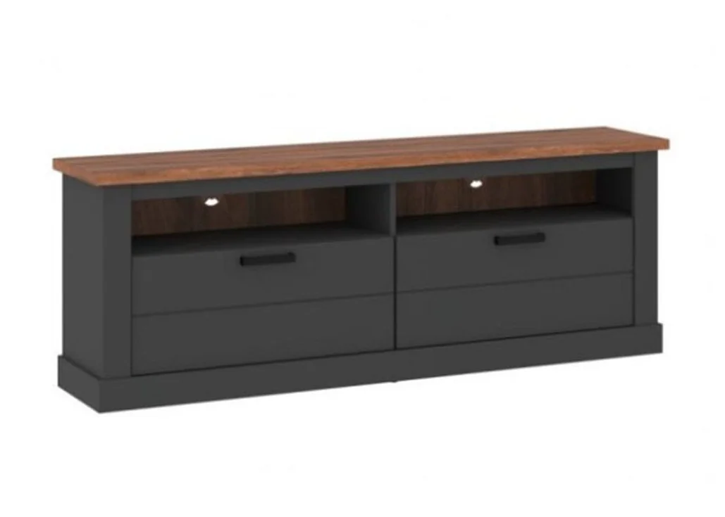 Rustic stilliaus TV staliukas antracito pilkos ir Amareto spalvos Hadsono ąžuolo spalvos.