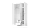 Modernaus dizaino spinta Lima S3 - tai rudos (sonoma ąžuolo) spalvos derinio spinta su trimis durimis ir dviem stalčiais apačioje.