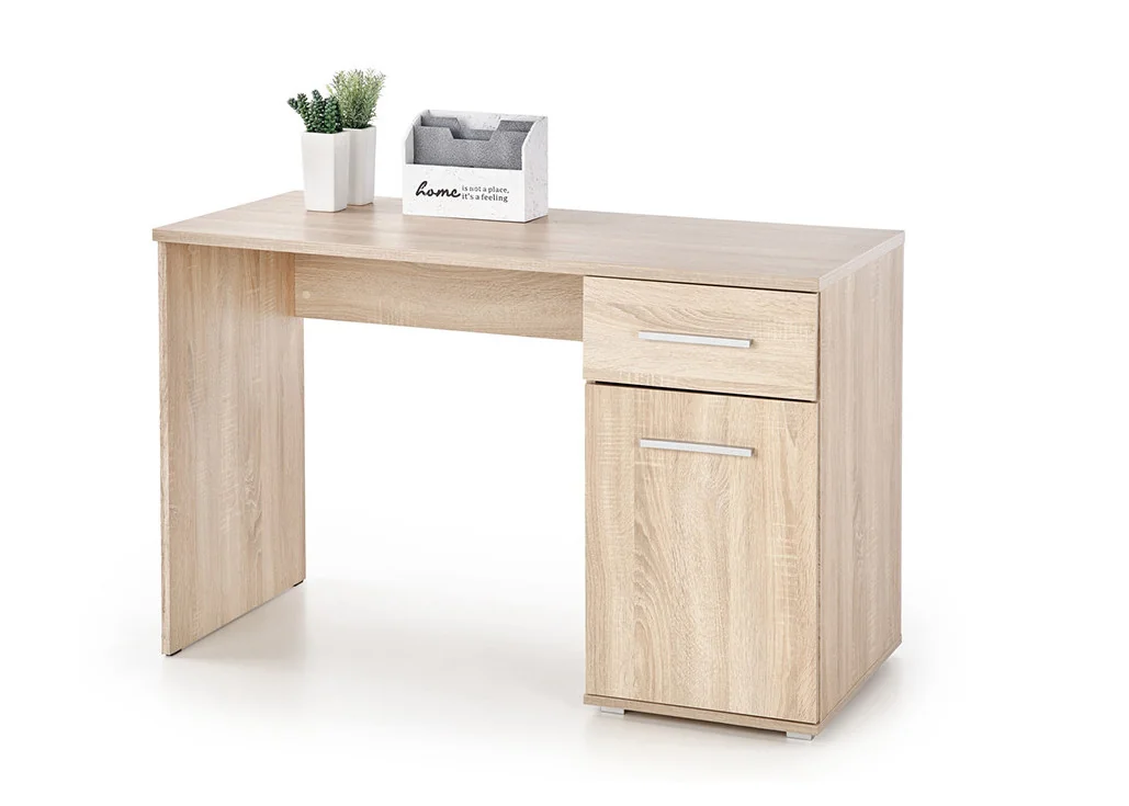 Rašomasis stalas Lima B1 – tai modernus ir funkcionalus sprendimas tiek namų biurui, tiek vaikų ar darbo kambariui. Ruda (Sonoma ąžuolo) spalva ir minimalistinis dizainas puikiai dera įvairaus stiliaus interjeruose.
