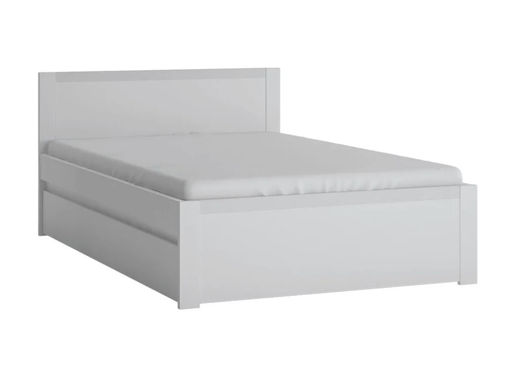 Minimalistinio stiliaus lova vaikų kambariui matinės baltos spalvos.