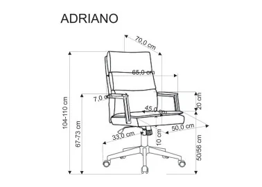 Smėlio spalvos biuro kėdė Adriano turi ergonomišką dizainą, pasukamą mechanizmą ir guminius ratukus, kurie užtikrina patogų ir lengvą naudojimą. Ji puikiai tinkama naudoti tiek darbui, tiek poilsiui.