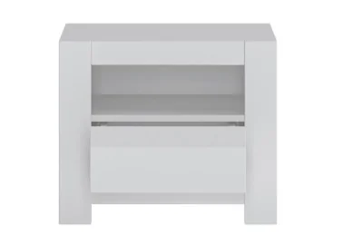 Minimalistinio stiliaus naktinis staliukas vaikų ar paauglių kambariui matinės baltos spalvos.