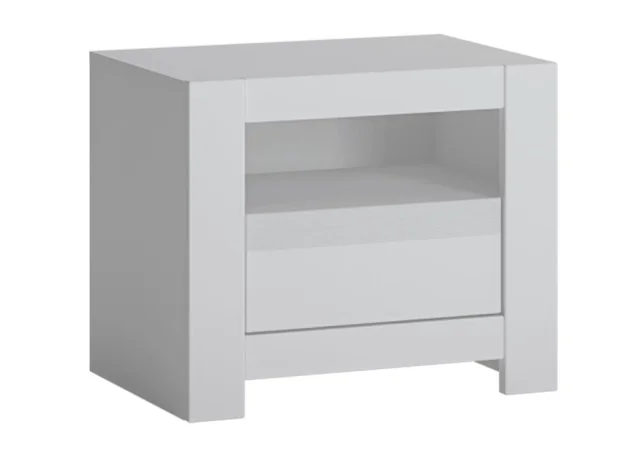 Minimalistinio stiliaus naktinis staliukas vaikų ar paauglių kambariui matinės baltos spalvos.