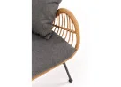Skandinaviško dizaino subtili rudos spalvos dvivietė sofa Ikaro XL. Sofa pagaminta iš metalo rėmo, apsukto ratanu.