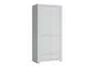 Minimalistinio stiliaus dviejų durų spinta matinės baltos spalvos.