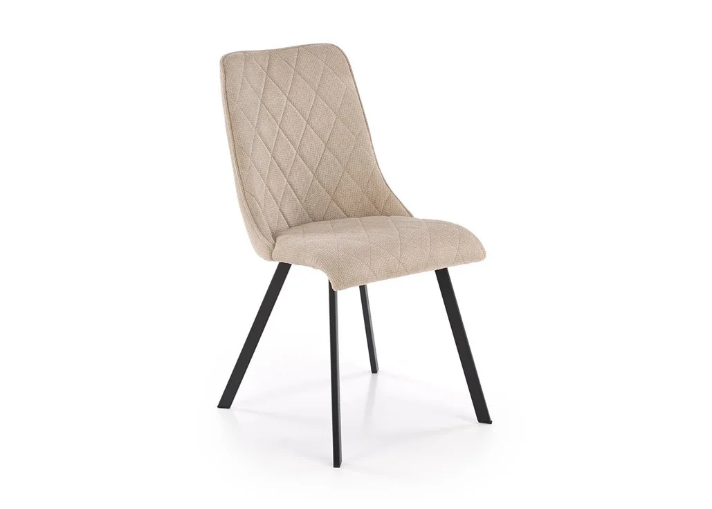 Elegantiška smėlio spalvos valgomojo kėdė K561 su milteliniu būdu dažytomis metalinėmis kojelėmis. Ergonomiškas nugaros atlošas garantuos komfortą sėdėjimo metu.